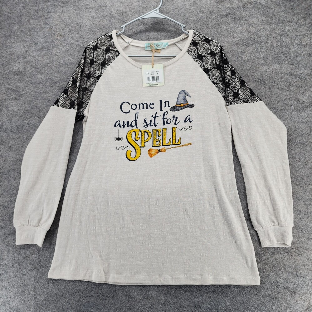 Southern Grace Shirt Womens Small Long Sleeve Halloween Raglan